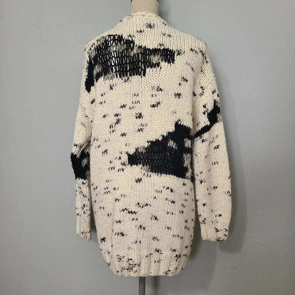 LIne Black and‎ Cream Button Up Sweater Size XS